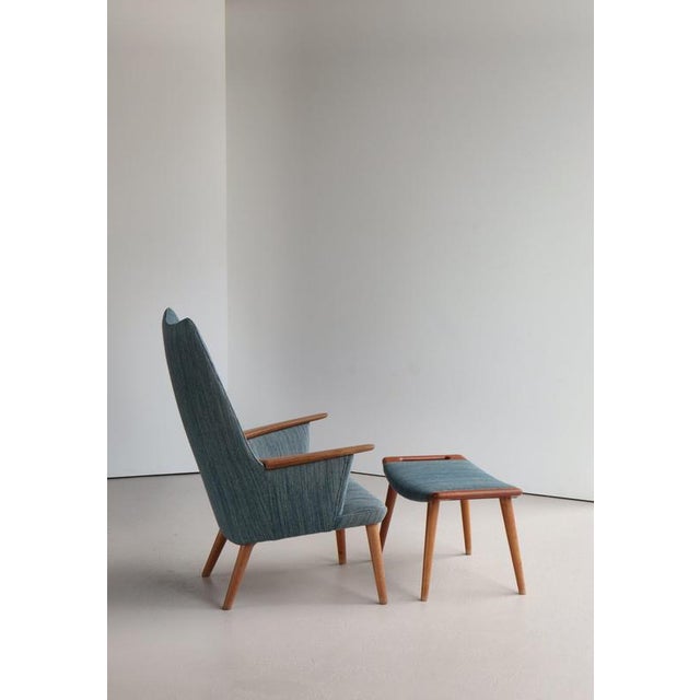 Set of Vintage Mama Bear Lounge Chair and Ottoman in Oak and Teak by Hans J. Wegner for A.P. Stolen, 1950s For Sale - Image 3 of 18