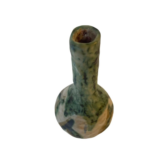 Expressionism Antique Arts & Crafts Organic Form Drip Glaze Pottery Vase For Sale - Image 3 of 11