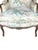 Pink Vintage Pair of Louis XV Style Floral Upholstered Bergère Accent Chairs in English Traditional Style For Sale - Image 8 of 18