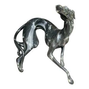 1990s Postmodern Oversized Faux Marble Fiberglass Sculpture of a Lounging Greyhound