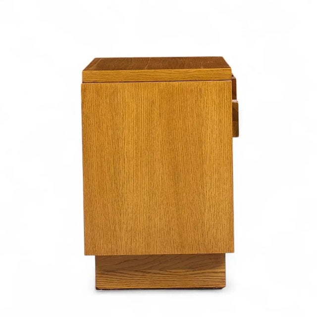 Lane Furniture Lane Staccato Brutalist Mid Century Oak Nightstands - Pair For Sale - Image 4 of 12