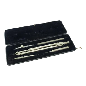 1930s Vintage Draughtsman's Set, German, Drawing Instruments, Tools, Richter Pracision