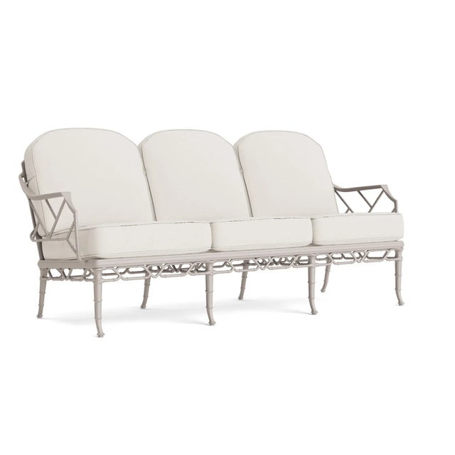 Brown Jordan Calcutta Sofa, Dove frame with Fusion Natural fabric For Sale - Image 12 of 12