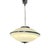In the style of Meblo Guzzini pendant light. The pendant light is made of white acrylic, a white acrylic diffuser, and a...