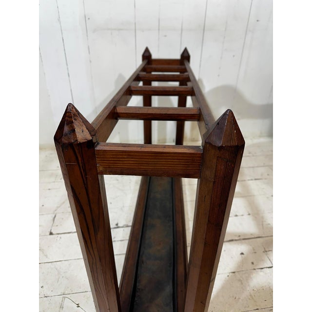 Victorian Gothic Revival Pitch Pine Umbrella Stand, 1880 For Sale - Image 4 of 16