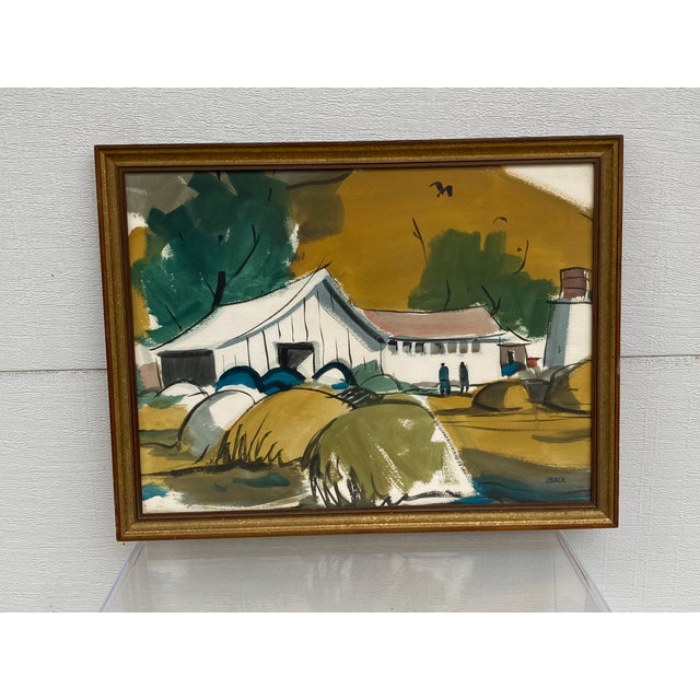 Paint Nils Eric Oback Gouache & Watercolor Landscape For Sale - Image 7 of 8