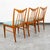 Set of 3 Keller furniture dining chairs in white oak. Each chair offers new aqua upholstery. Price is for 3 chairs....