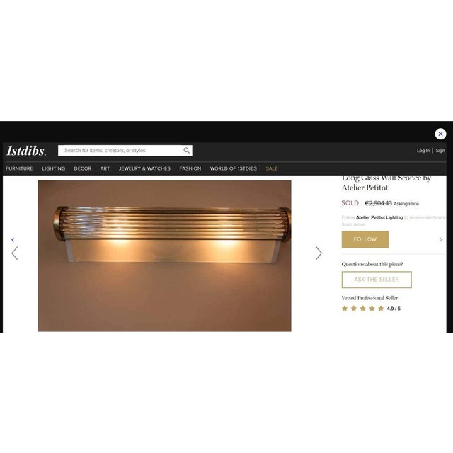 Long Cinema Wall Light by Henri Petitot for Atelier Henri Petitot, 1930s For Sale - Image 3 of 11