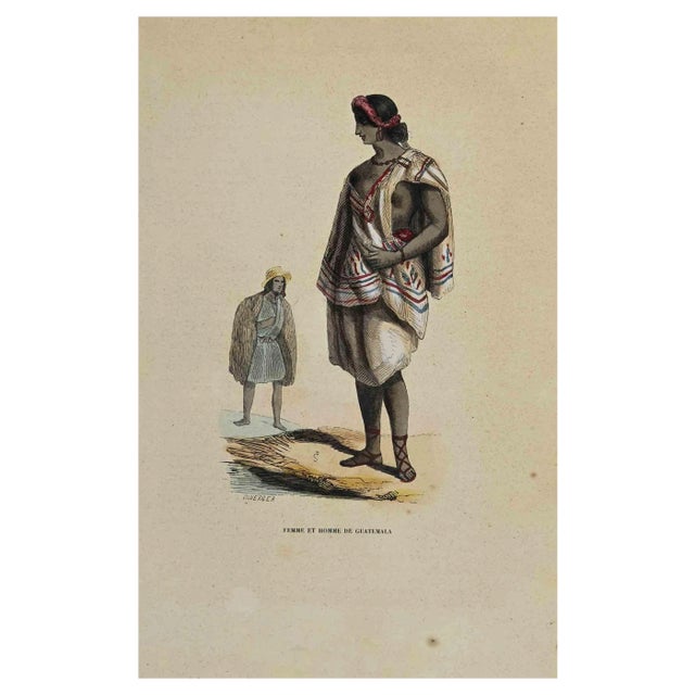 Auguste Wahlen, Femme et Homme de Guatemala, Lithograph, 1844 For Sale