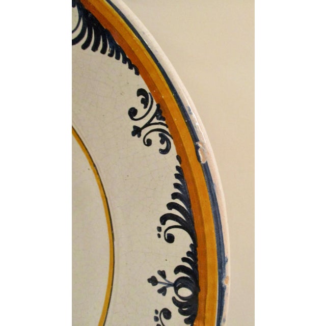 French Man in the Moon Faience Deep Dish Charger For Sale - Image 4 of 9