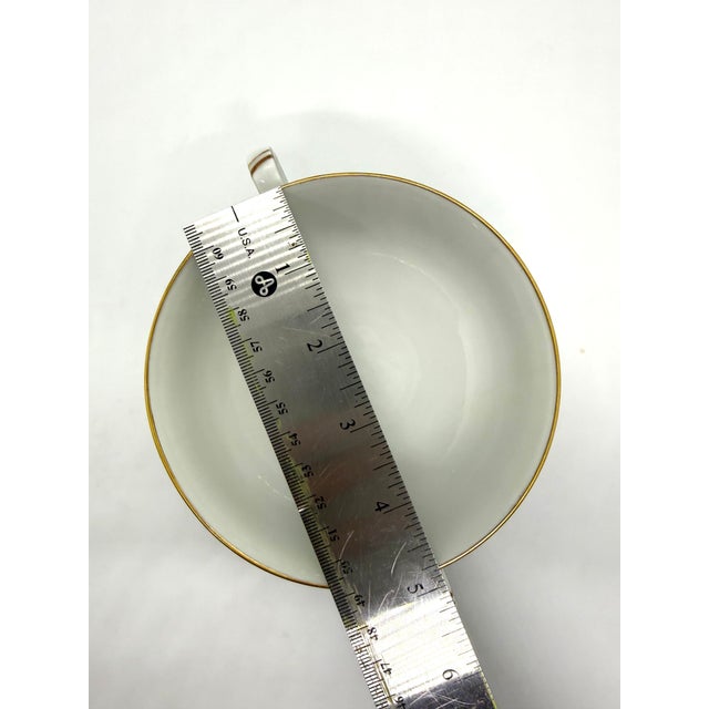 White 1980s Bernardaud Verlaine Cream Soup Bowls and Saucer Set For Sale - Image 8 of 8