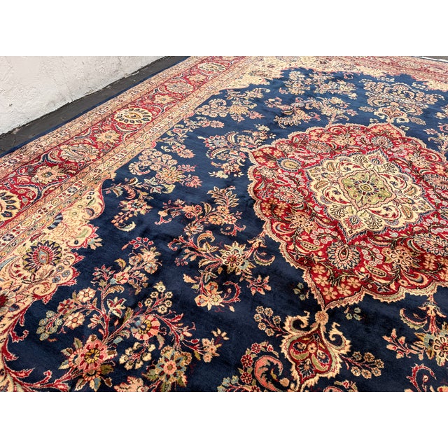 11ft 10in × 15ft 4in Persian Sarouk Area Rug For Sale - Image 10 of 12