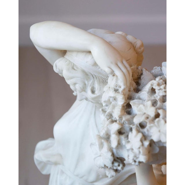 Late 19th / Early 20th-Century Volterra Alabaster Figure of a Flower Girl For Sale - Image 15 of 18