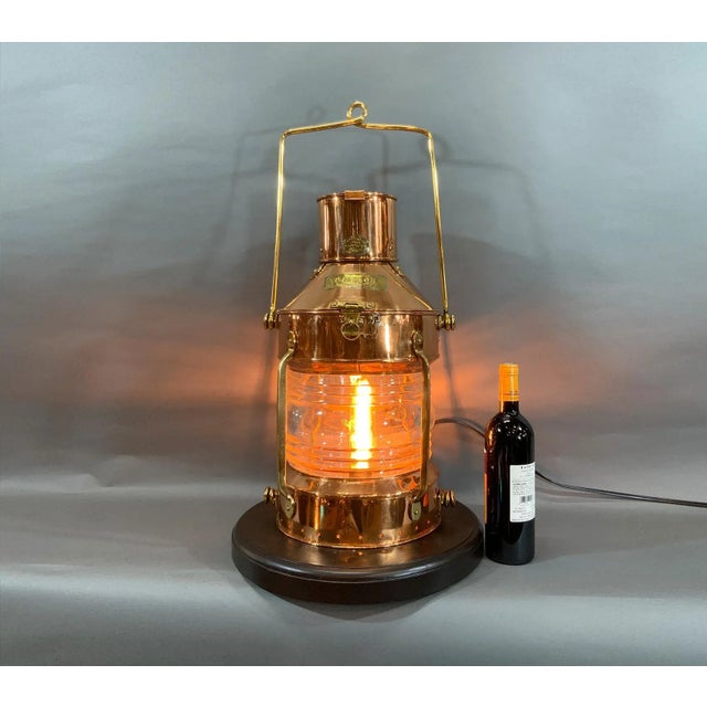 Copper Ship’s Anchor Lantern by British Maker For Sale In Boston - Image 6 of 12