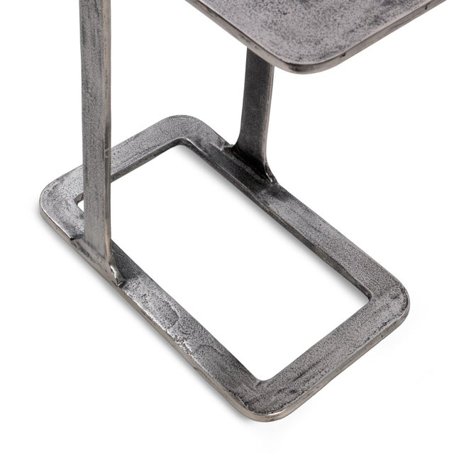 Modern Nickel Portal End Table For Sale - Image 4 of 7