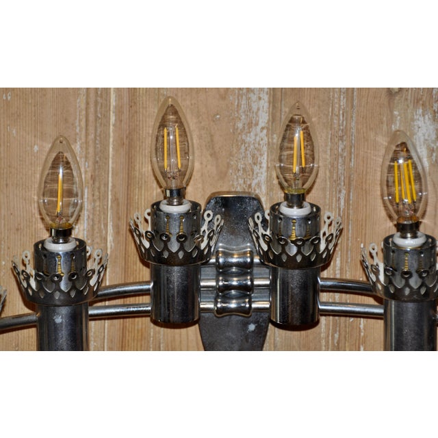 1960s Chrome 6-Light Wall Sconce, 1960s For Sale - Image 5 of 13