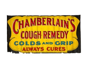 Early 20th Century Medicine Sign Chamberlain's Cough Remedy Advertising Poster