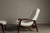 Textile Set of Vintage Teak Scoop Chair with Ottoman by R.Huber & Co, 1960s For Sale - Image 7 of 17