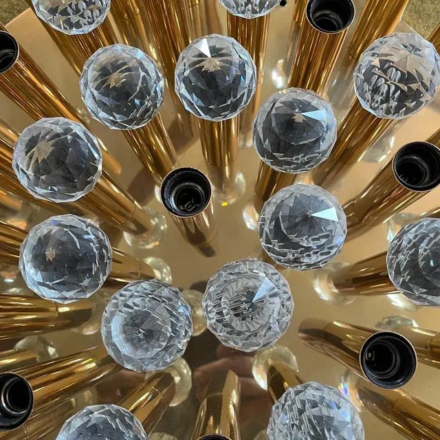 Hollywood Regency Glass and Brass Ceiling Light from Ernst Palme Palwa, Germany, 1970s For Sale - Image 11 of 18