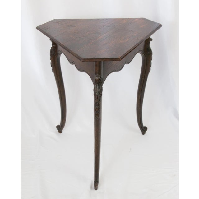 French Country 19th Century French Oak Tripod Triangular Side Table For Sale - Image 3 of 6