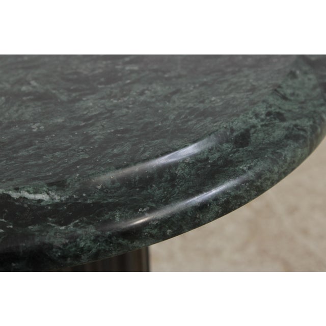 Vintage Louis XVI Style Bronze Marble Top Pedestal Table For Sale In Philadelphia - Image 6 of 13
