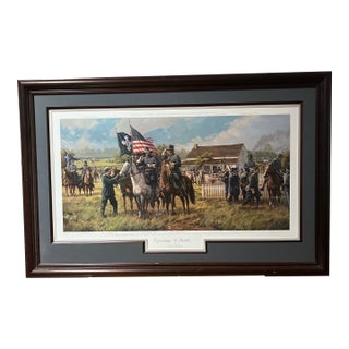 1999 Original Print Signed Numbered by Dale Gallon Framed Titled Expecting a Battle For Sale