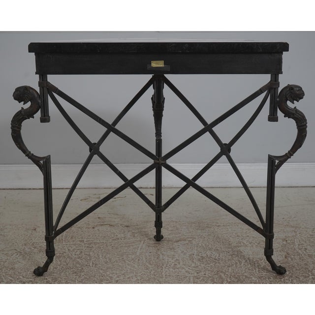Maitland Smith Bronze Base Marble Top Console Table For Sale - Image 14 of 16