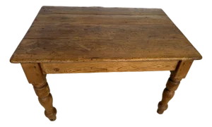 Antique Pine Farm Table With One Drawer From England