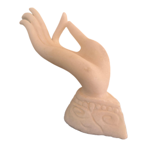 Vintage Alabaster Gyan Mudra Buddha Meditation Hand Sculpture in Box