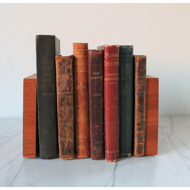 Wood Mid-Century Square Butcher Block Wood Bookends For Sale - Image 7 of 10