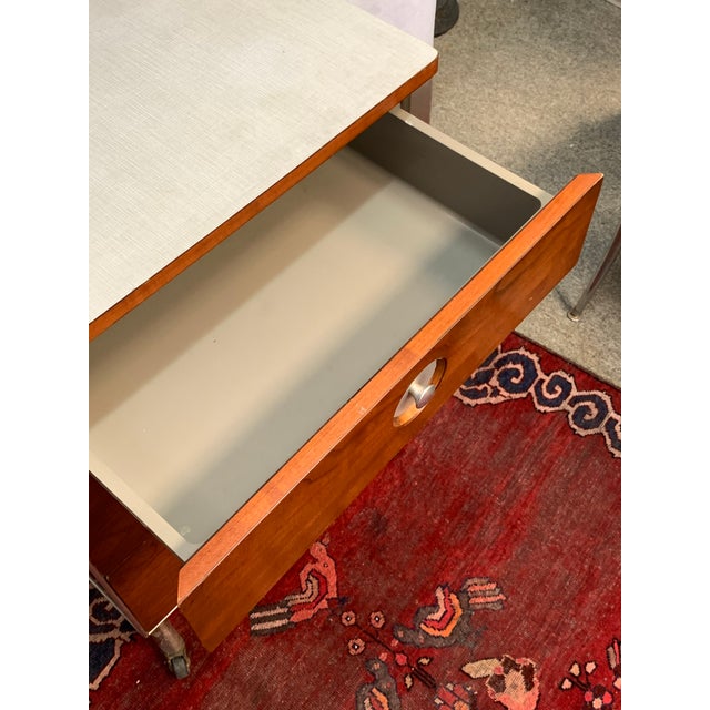 Raymond Loewy MCM Industrial Nightstand Raymond Loewy Hill Rom With Drawers For Sale - Image 4 of 6