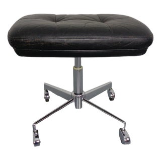 Rollable and Adjustable Leather Stool, Germany, 1960s For Sale
