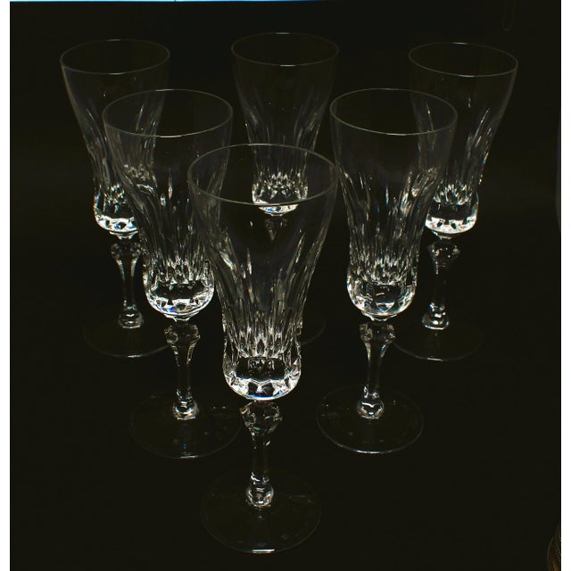 Tall Crystal Champagne Glasses, 1890s, Set of 6 For Sale - Image 10 of 10