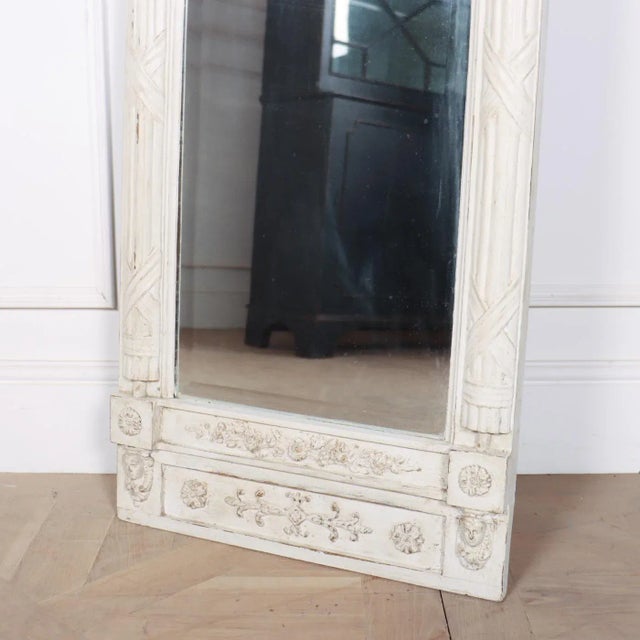 19th C Swedish carved and painted pine pier mirror with original mirror plate. 1890. This piece is designed in the style...
