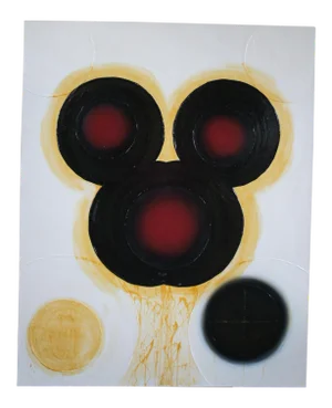 "Joey a Mechanical Boy (Black Mickey)" Abstract Oil Painting on Linen by Matthew Weinstein