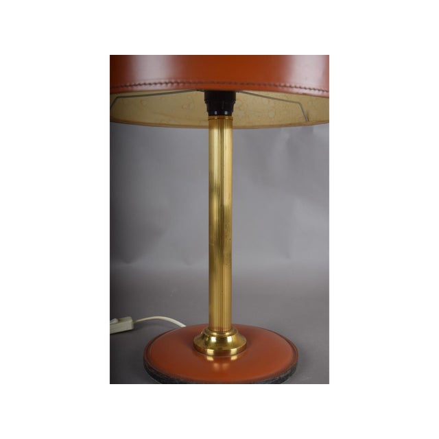 1960s Vintage Brass and Leather Desk Lamp, 1960s For Sale - Image 5 of 11