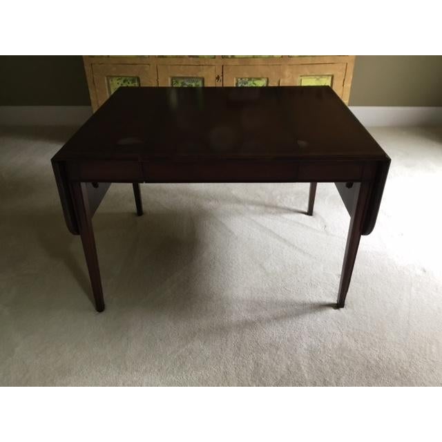 Vintage Brandt Mahogany Drop-Leaf Dining Table & Four Chairs With 21" Leaf and Custom Table Pads For Sale - Image 14 of 18