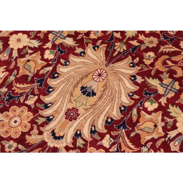 Shabby Chic Pak-Persian Red/Beige Wool Rug - 10'0'' X 14'8'' For Sale - Image 4 of 8