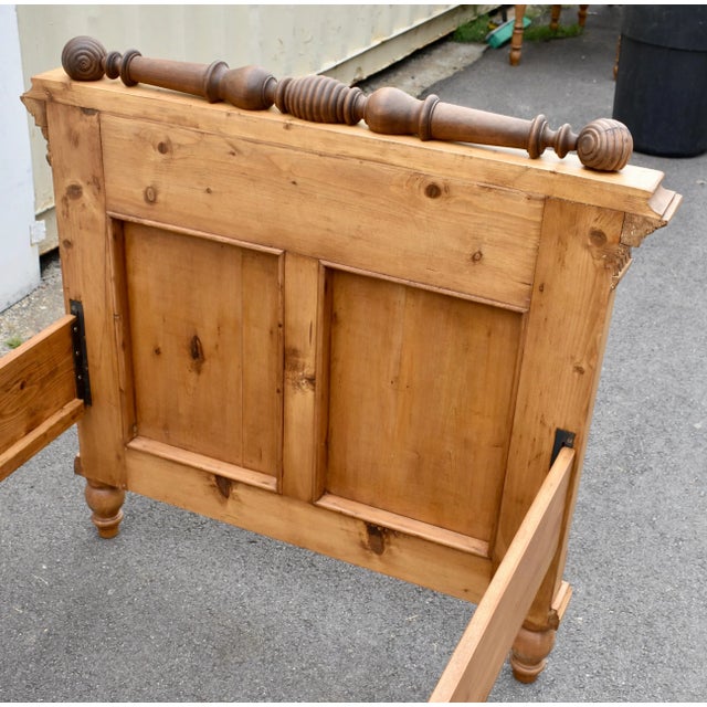 Brown Pine Art Nouveau Box Bed, Austria, Circa 1910 For Sale - Image 8 of 12