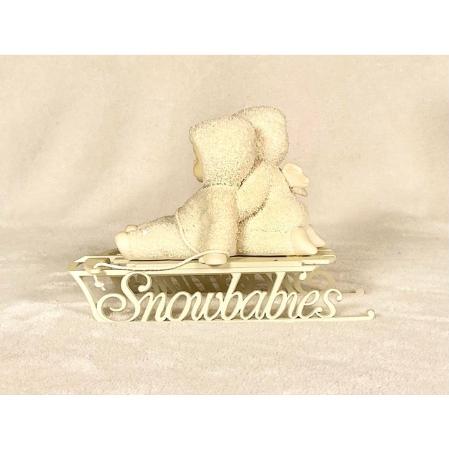Figurative Department 56 Snowbabies "Two Little Babies on the Go!" Figurine 1997-2001 Original Box & Packing For Sale - Image 3 of 12