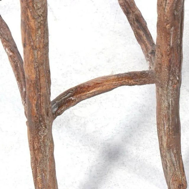 Cast and Hand Painted Faux Bois Aluminum Coffee Table. For Sale In Chicago - Image 6 of 8