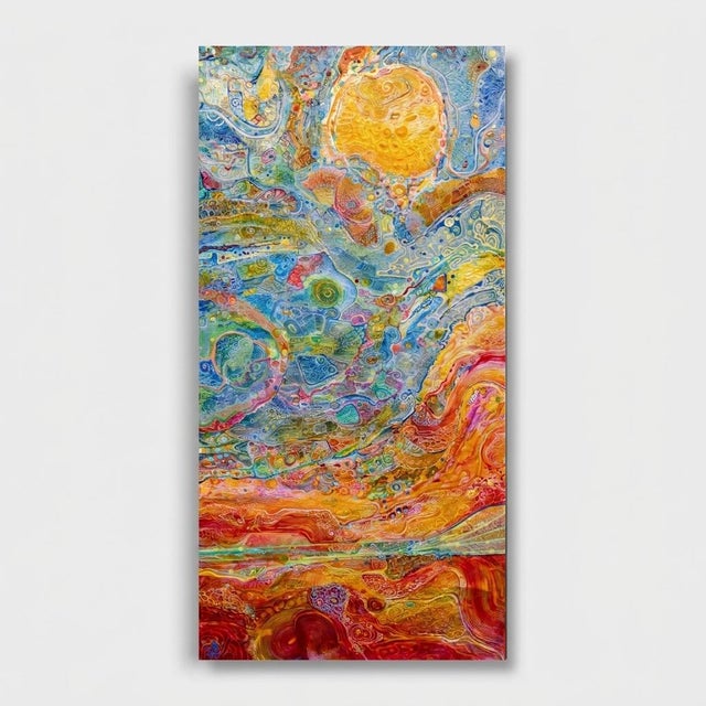 This is a one-of-a-kind original abstract painting by San Diego artist, Alexander Arshansky. Its dimensions are 48" x 24"...