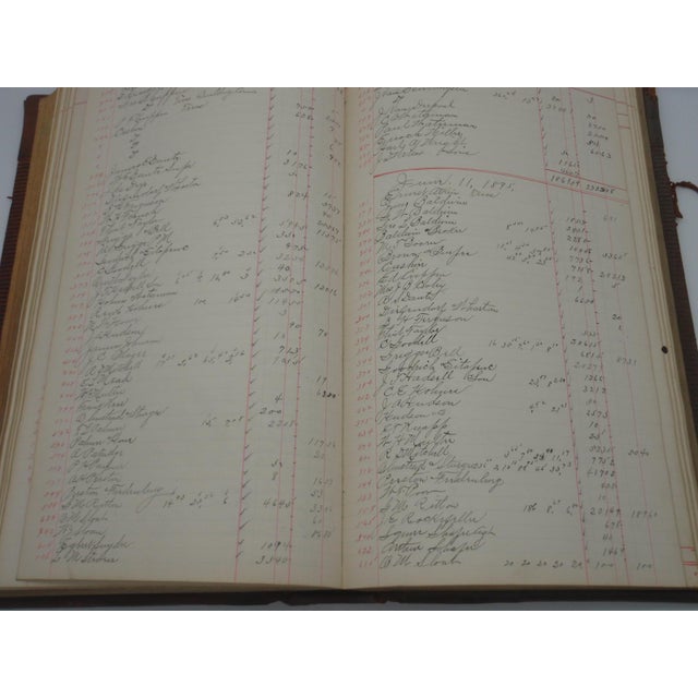 Antique Extra Large Leather Bank Journal Ledger #7 New York 1894-1896 For Sale - Image 9 of 15