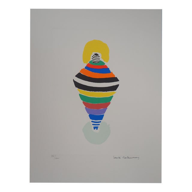 After Sonia Delaunay, Spinning Top Dress, Rio, Original Signed Lithograph For Sale