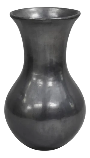 Late 20th Century Dona Rosa Barro Negro Black Pottery Bulbous Flower Vase