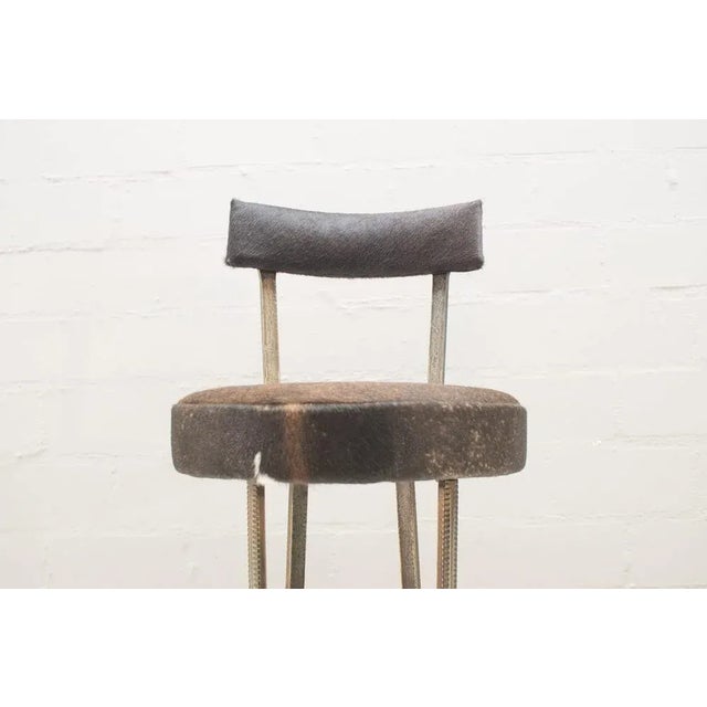 Set of Mid-Century Iron and Cowhide Bar Stools, 1960s For Sale - Image 13 of 18