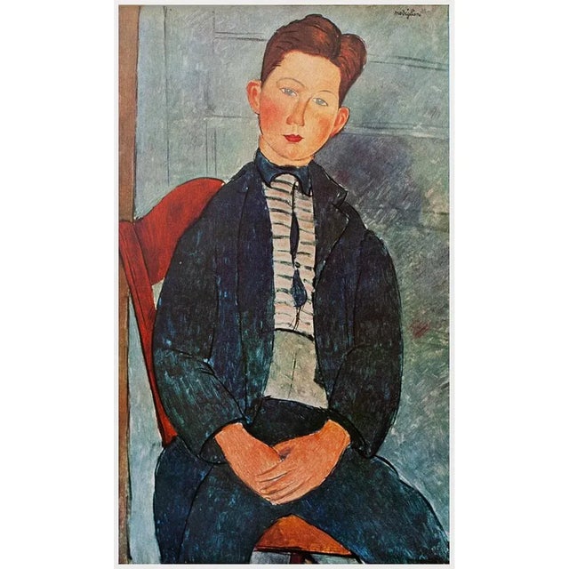 Portraiture 1940s After Amedeo Modigliani "Portrait of a Boy", First Edition Swiss Full-Color Print For Sale - Image 3 of 5