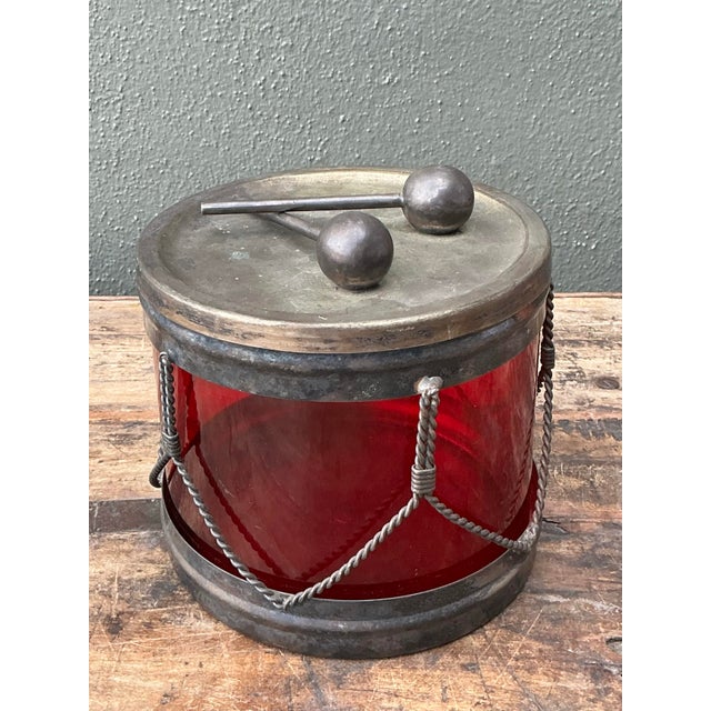 Vintage Glass Drum Lidded Jar For Sale - Image 12 of 12