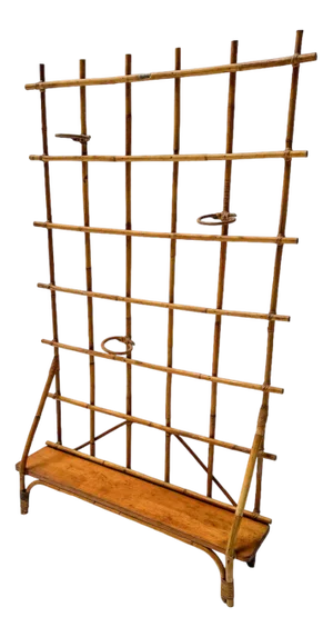 Vintage Bamboo and Rattan Plant Stand or Room Divider by Fa. Rotan, 1950s