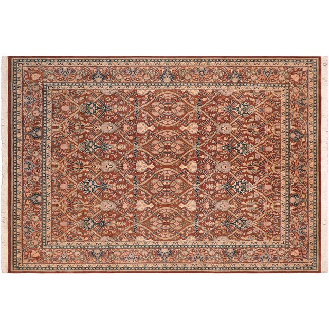Brown Traditional 1990's Floral Pak-Persian Brown/Tan Wool Rug - 8'1'' X 10'3'' For Sale - Image 8 of 9